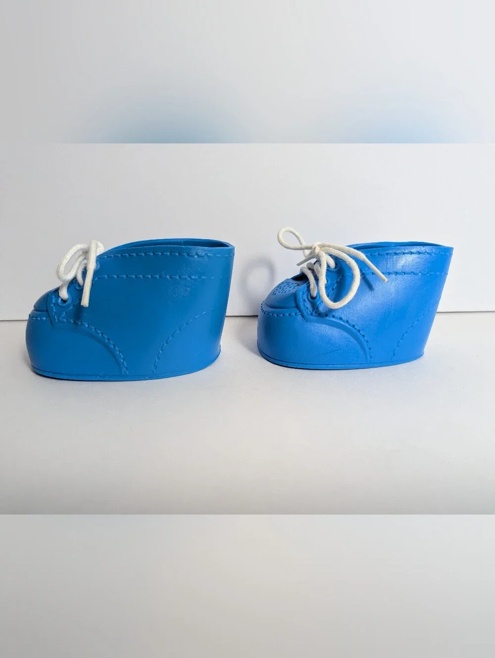 Cabbage Patch Kids Doll Shoes Blue Lace Ups Vtg CPK